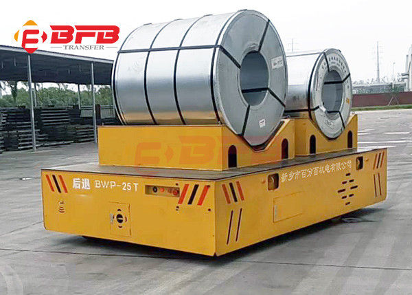 Transporte del carro de la bobina de 35 Ton Motorized Battery Powered Steel en la planta siderúrgica