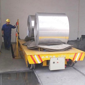 Carretilla accionada barra de distribución del carril de la bobina de la fábrica 60 toneladas