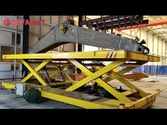 Carro de transferencia eléctrico de elevación hidráulica de 10T, carruaje de plataforma de elevación motorizado de trabajo pesado de fábrica