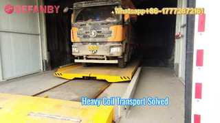 Carro de transferencia eléctrica personalizado sobre riel, carro de transferencia de carrete móvil 50T