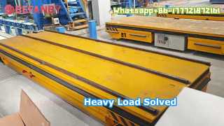 Carro de transferencia resistente de 12 toneladas, vehículo guiado por riel inteligente que funciona con baterías