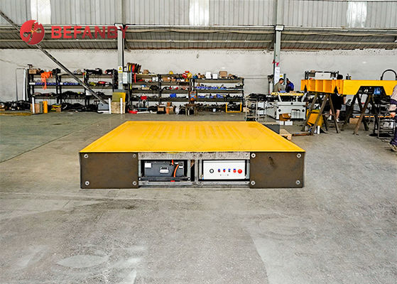 Large Table Industrial Use Flexible Motorized Transfer Trolley On Rail Roads