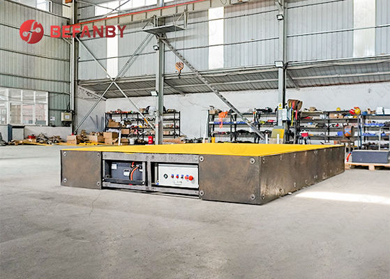 Large Table Industrial Use Flexible Motorized Transfer Trolley On Rail Roads