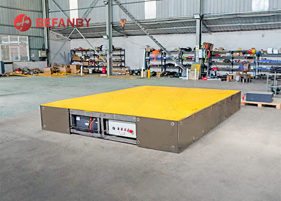 Large Table Industrial Use Flexible Motorized Transfer Trolley On Rail Roads