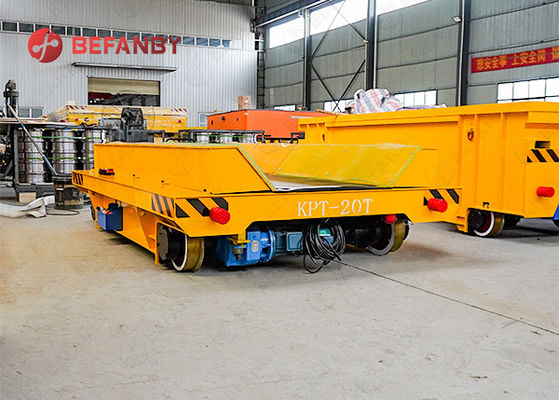 20 Tonne Steel Tube Factory Rail Transfer Carts With V Frame