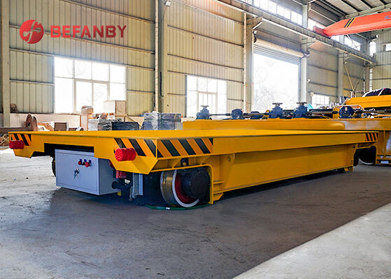 Auto Precast Concrete Floor Industrial Trolley Cart , 1-500 Tons Turning Battery trackless Transfer Trolley