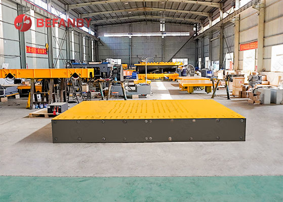 Large Table Industrial Use Flexible Motorized Transfer Trolley On Rail Roads